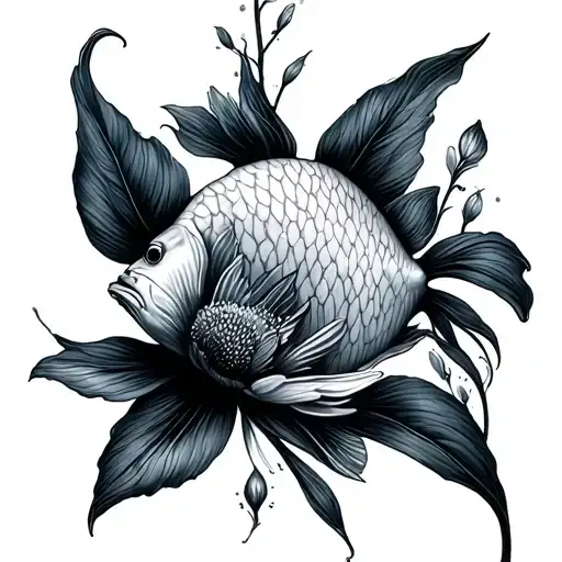 Pisces Fish March 11 Feminine Flowers Art