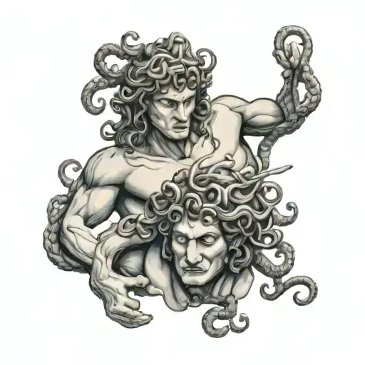 Medusa Beheading Perseus Holding The Head