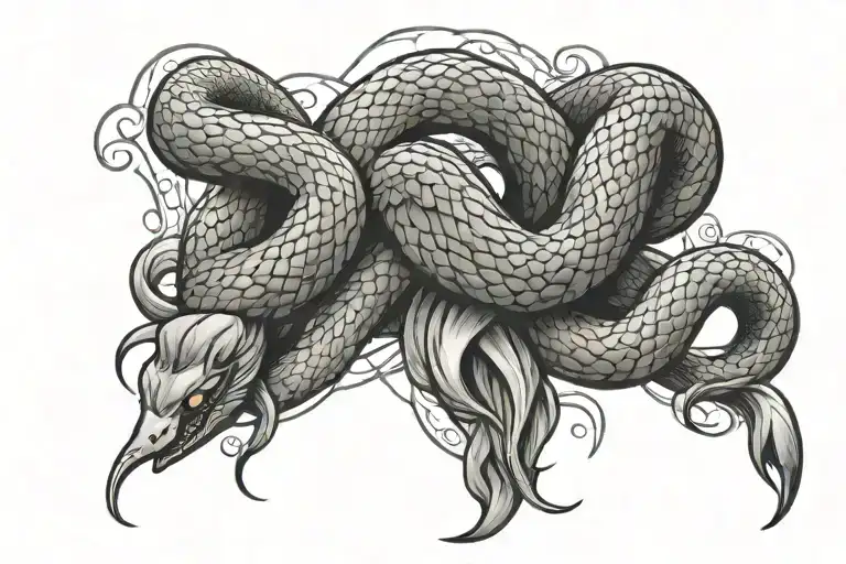 Snake On Women Symbol Intertwined