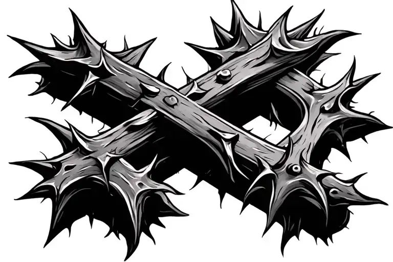 Christian Cross With Thorns