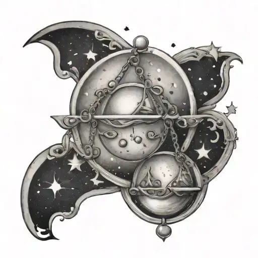 Libra Zodiac Sign Moon Stars Forming