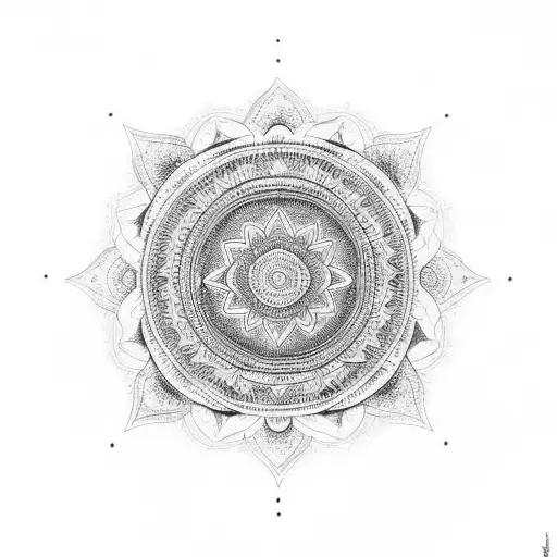 A Mandala Design Incorporating Elements Of Nature And Technology