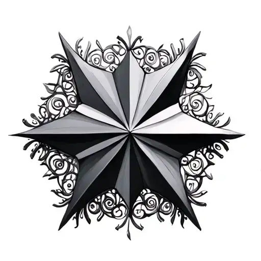 Symmetrical And Dainty Eight Pointed Star Made Of Filigree