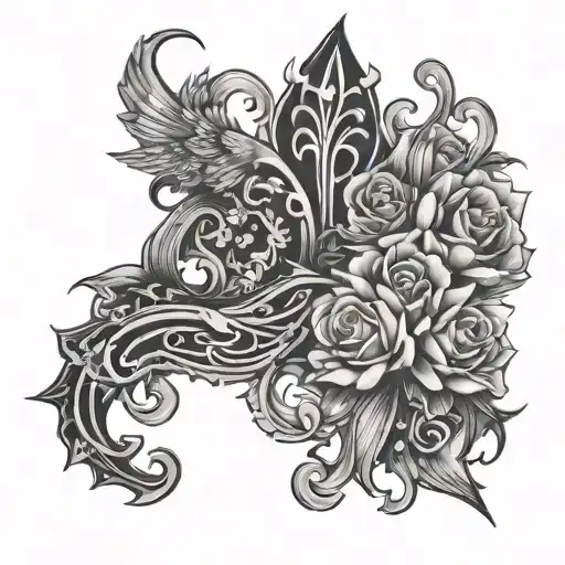 Dark Lettering Tattoo Design