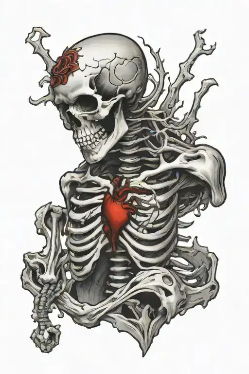 Skeleton With Heart Ripped Out Of Chest