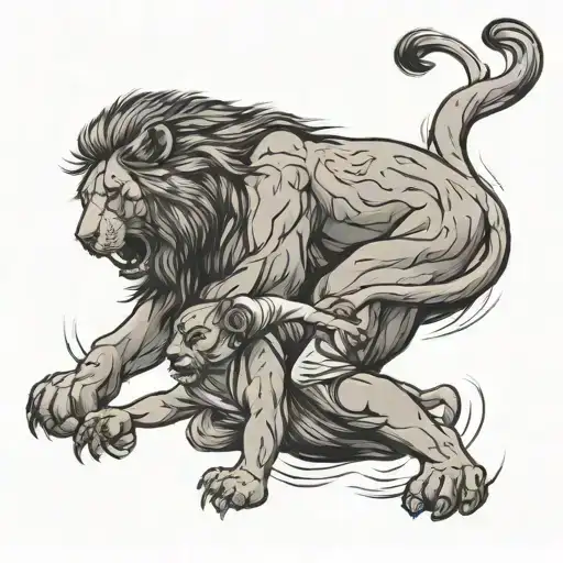 Jewish Lion Fighting Palestinian Child