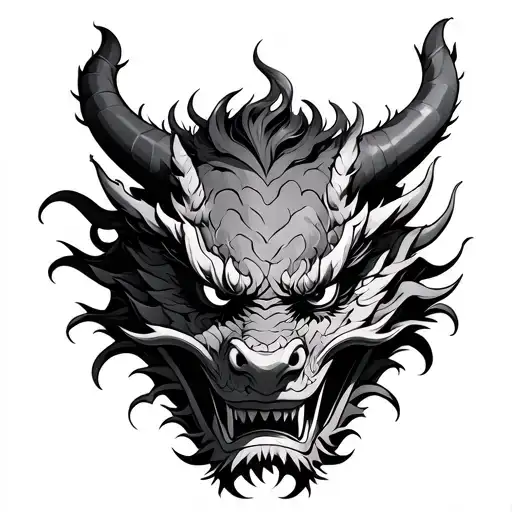 Japanese Dragon And Oni Mask