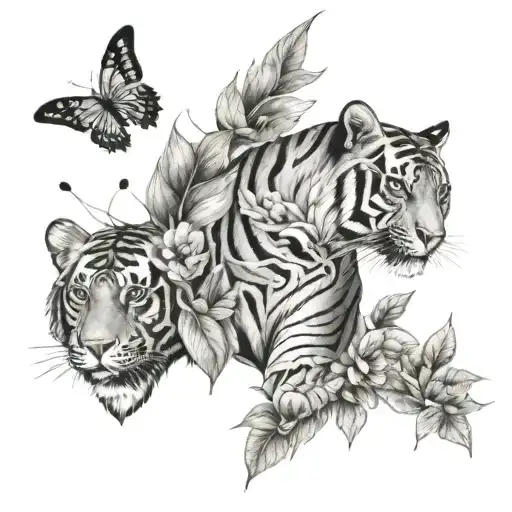 Butterfly And Tiger