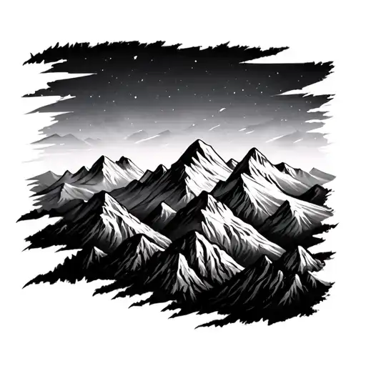 Mountain Range Forming The Shape