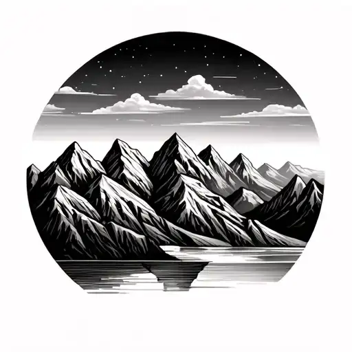 Mountain Range Forming The Shape