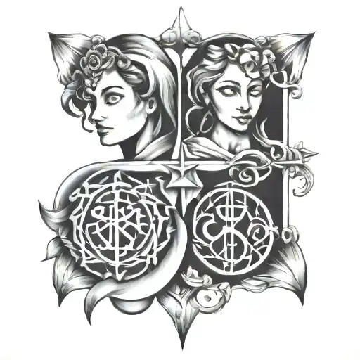 Daugter And Mom Religious Symbol Intertwined