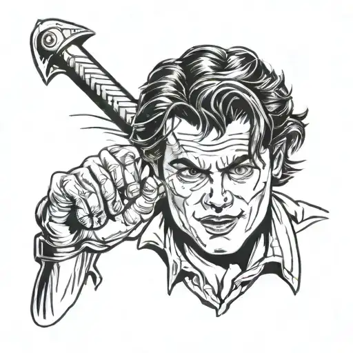 Steve Harrington With Nail Bat Over Shoulder