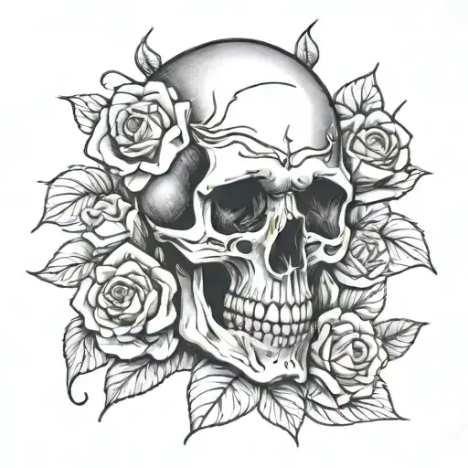 Skull With Roses