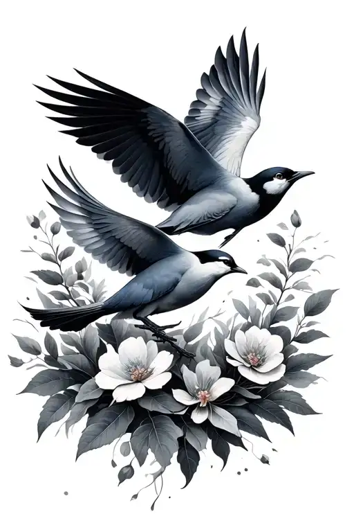 Nature And Birds Flying