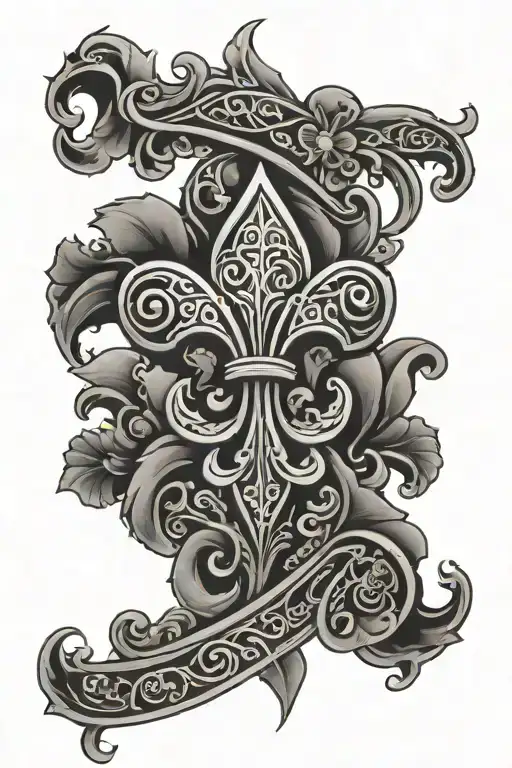 Viking Patterns Around A Fleur De Lis Symbol Incorporated