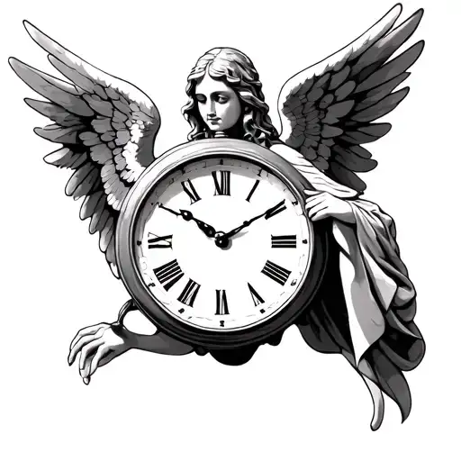 Angel Holding A Clock