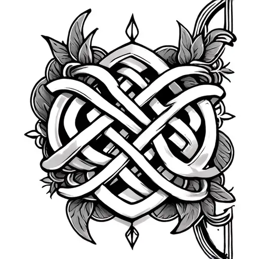 Father And Daughter Celtic Knot Hand Tattoo For Men
