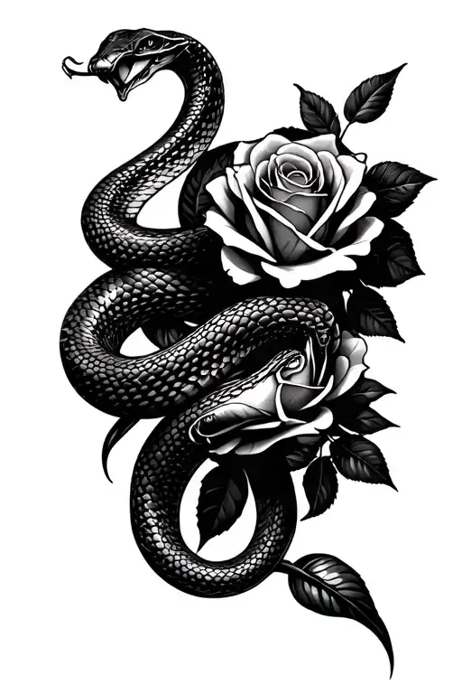 Snake And Roses