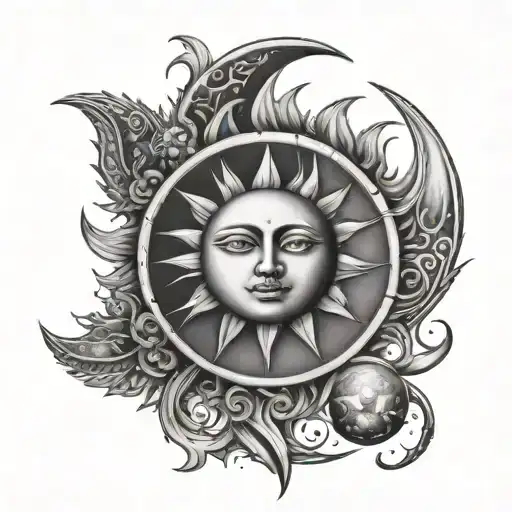 Sun And Moon Combined Together