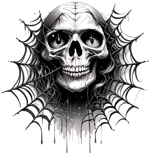 Skulls And Spider Webs Coming Out Of The Eyes