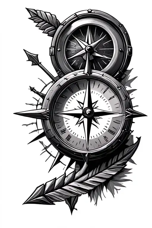 Compass Clock Adrenaline Arrow Piercing