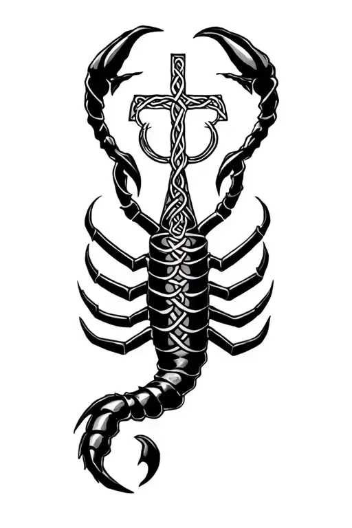 Celtic Cross And Scorpion