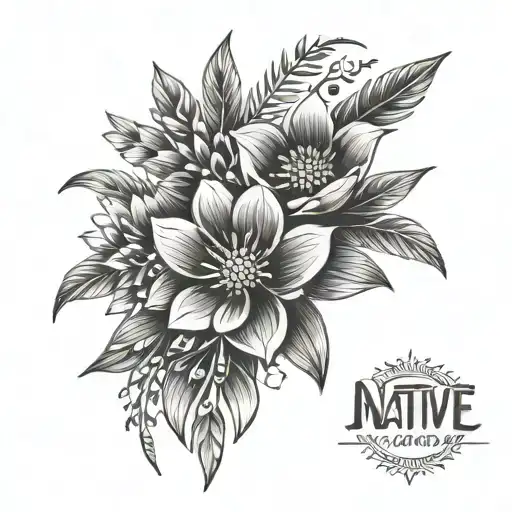 Native Floral With Name On Top