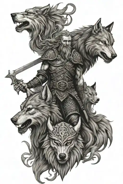 Viking And Wolf Theme