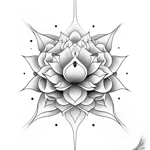 A Lotus Flower Surrounded By Swirling Water