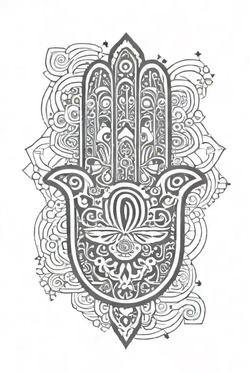 Hamsa Hand Geometric And Geometric Background