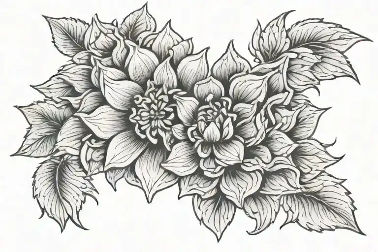 Wolf Garlic Scape Dahlia Folk Art