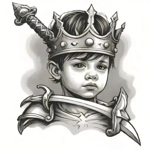 A Kid With A Crown And Sword