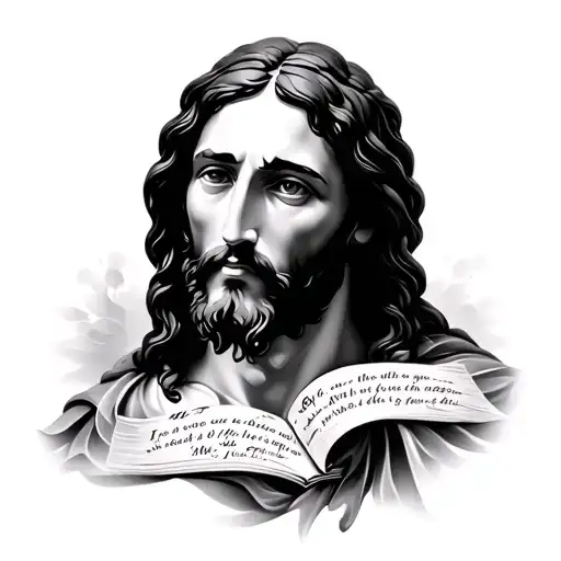 Jesus Face With Bible Verse Written