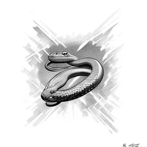 Marvel Logo With A Green Snake Slithering Through It