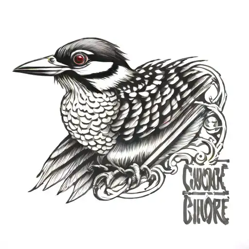 Woodpecker With The Lettering Cherokee