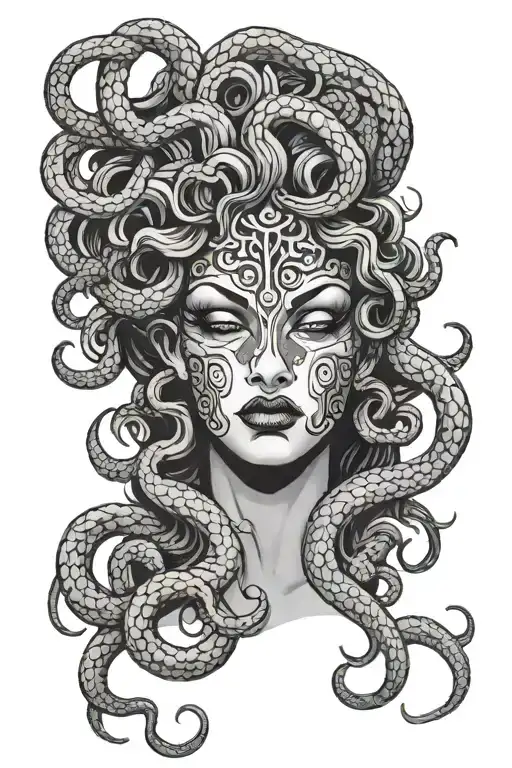 Medusa Wearing A Half Facemask