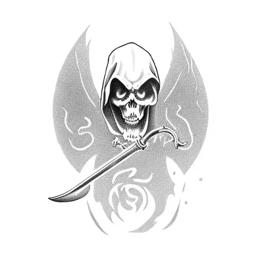 Grim Reaper Hooded With Scythe
