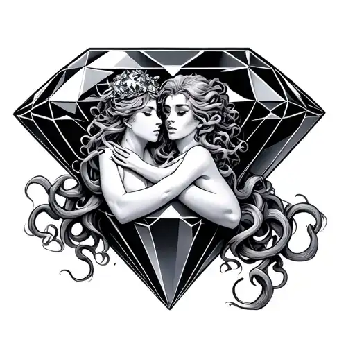 Medusa Hugging A Big Diamond