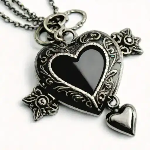 Open Locket Necklace Heart Shaped