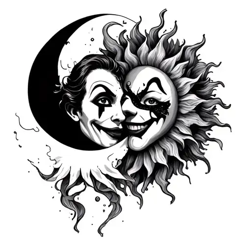 Sun And Moon As Clowns
