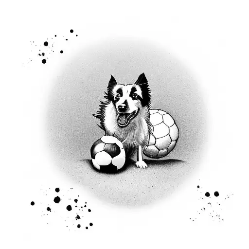 A Reggae-inspired Border Collie Playing Soccer On A Beach In Brazil