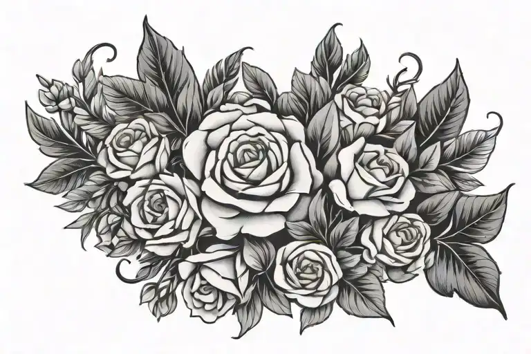 Linear Floral Wreath