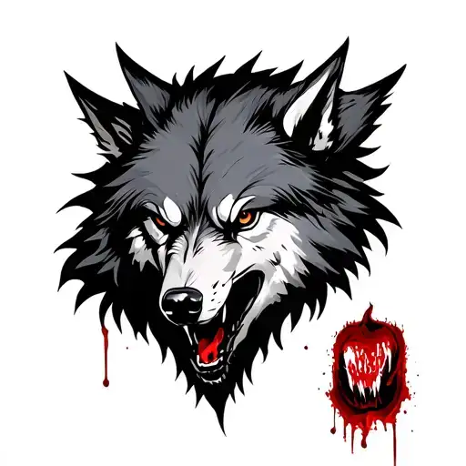 Blood Thirsty Wolf Head