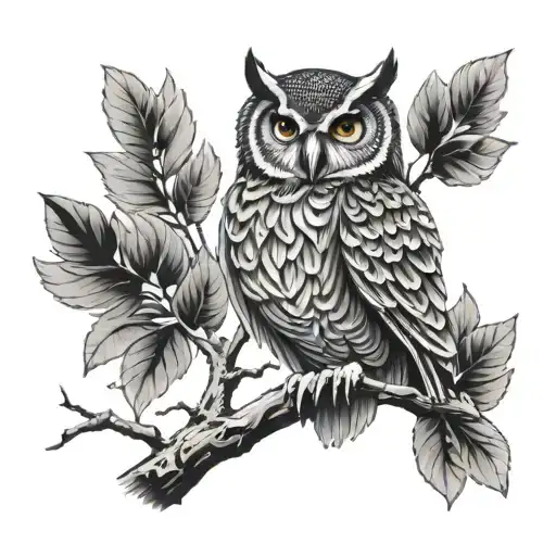 Owl Perched On A Branch