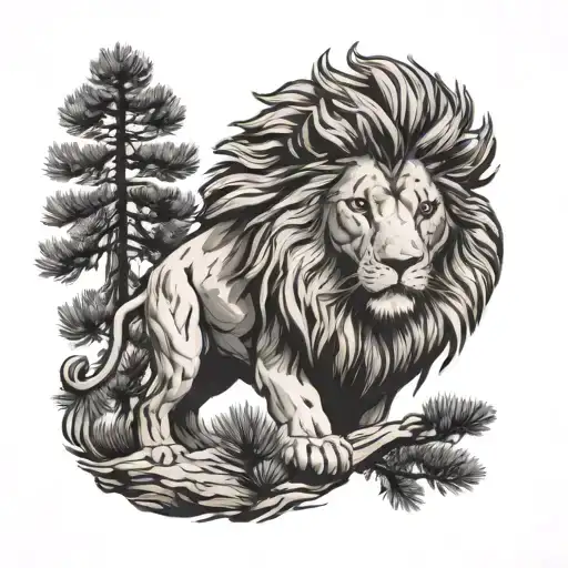 Pine Tree And Lion