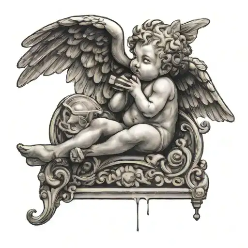 Cherub With A Mall Perfume Bottle