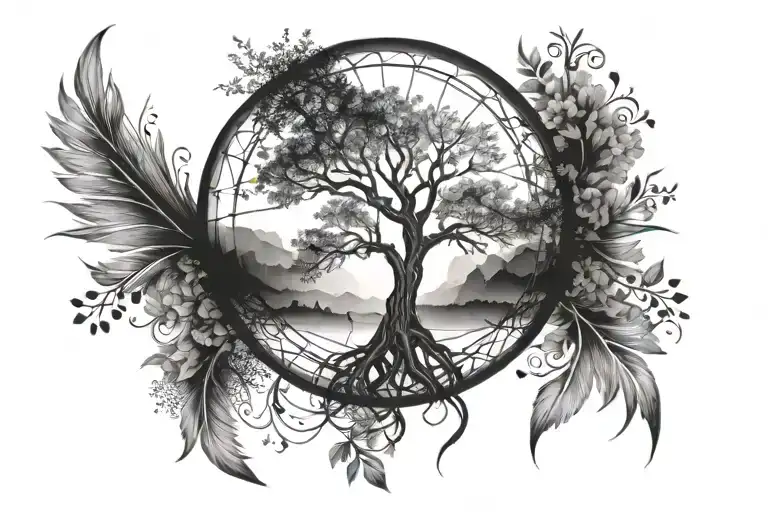 A Tree Of Life In A Dream Catcher