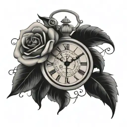 Roman Numerals For April 1St 2008 With Coluds Roses And A Clock Saying Gods Timing