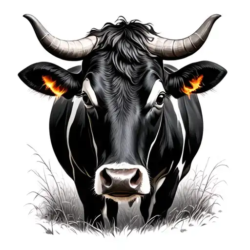 A Cow That Lost One Of It's Horns And Is Opressed A Little Bit