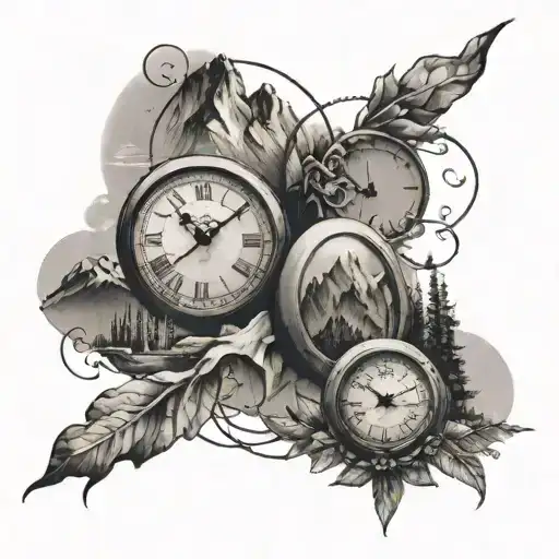 Clocks And Mountain Range